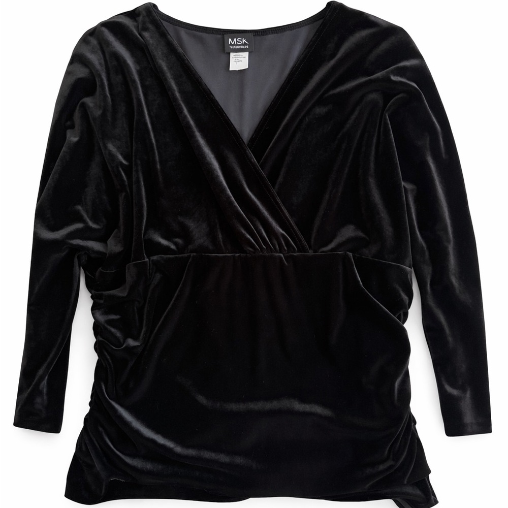 MSK Black Velvet Top wrap size 1X